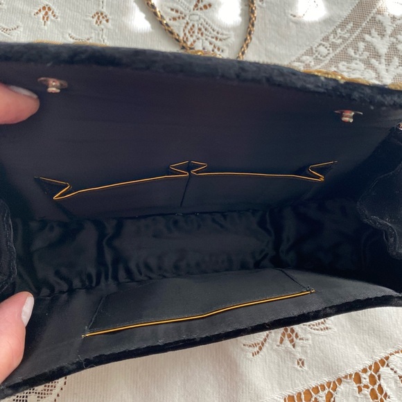 Vintage bejeweled double sided evening clutch black sparkle - Picture 6 of 9